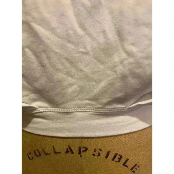 iGENJUN White Crew Neck Rolled Sleeves Pleated Hem Top NWT Size XL - Picture 3 of 9